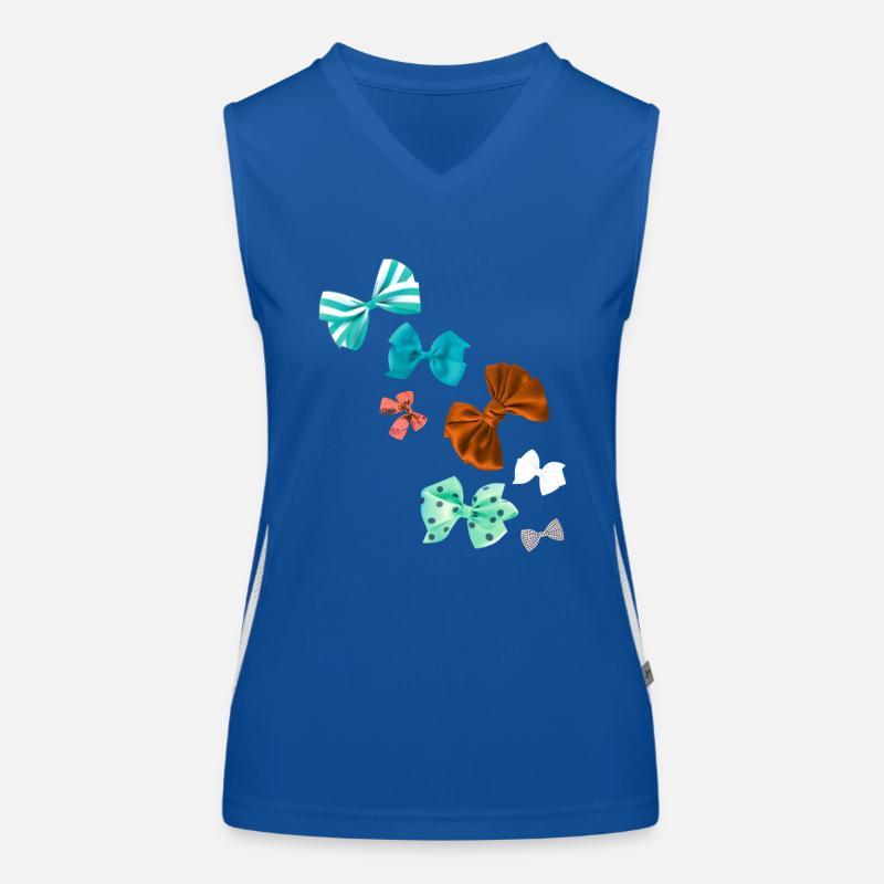 Bows, colorful bows, bow tie, check pattern Women's Functional Contrast Tank Top