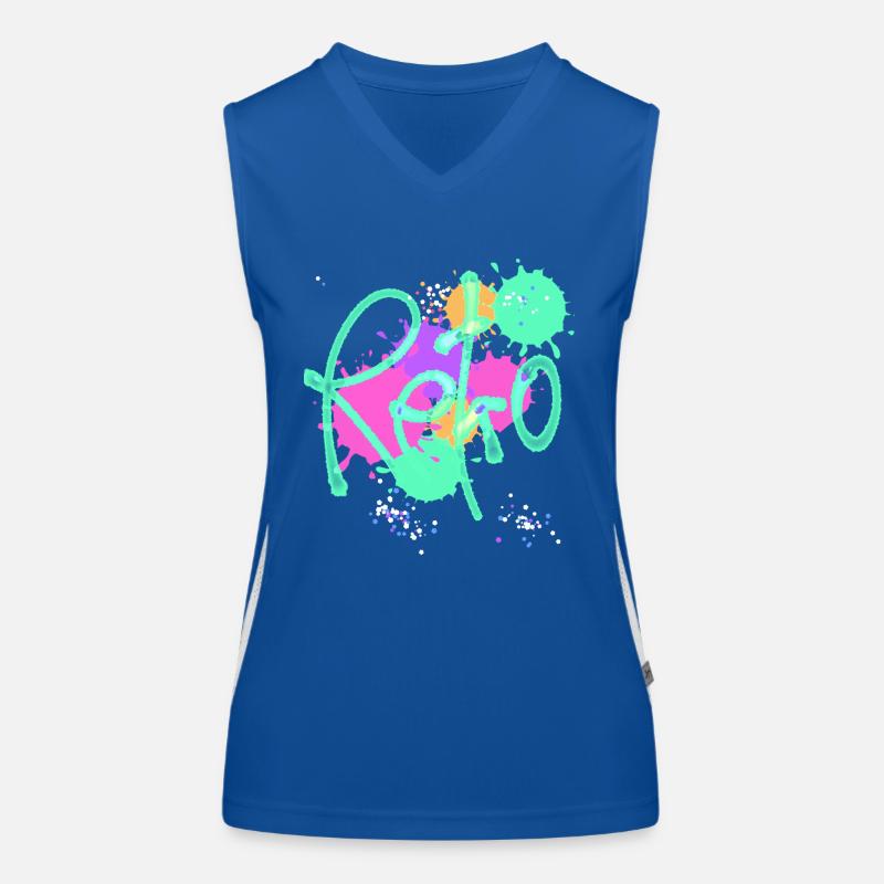 Retro,typo,neon,splash, bunt Funktionelles Kontrast-Tank Top für Frauen