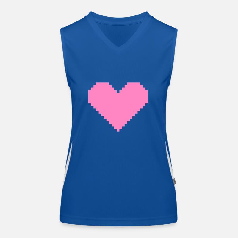 Herz Pixel Rosa Funktionelles Kontrast-Tank Top für Frauen