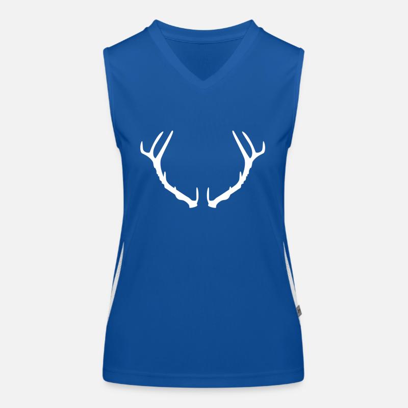 Geweih Hirsch Weis Funktionelles Kontrast-Tank Top für Frauen