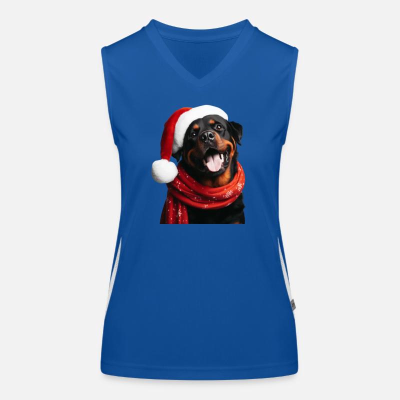 Rottweiler Joyeux Noël Débardeur respirant contrasté Femme