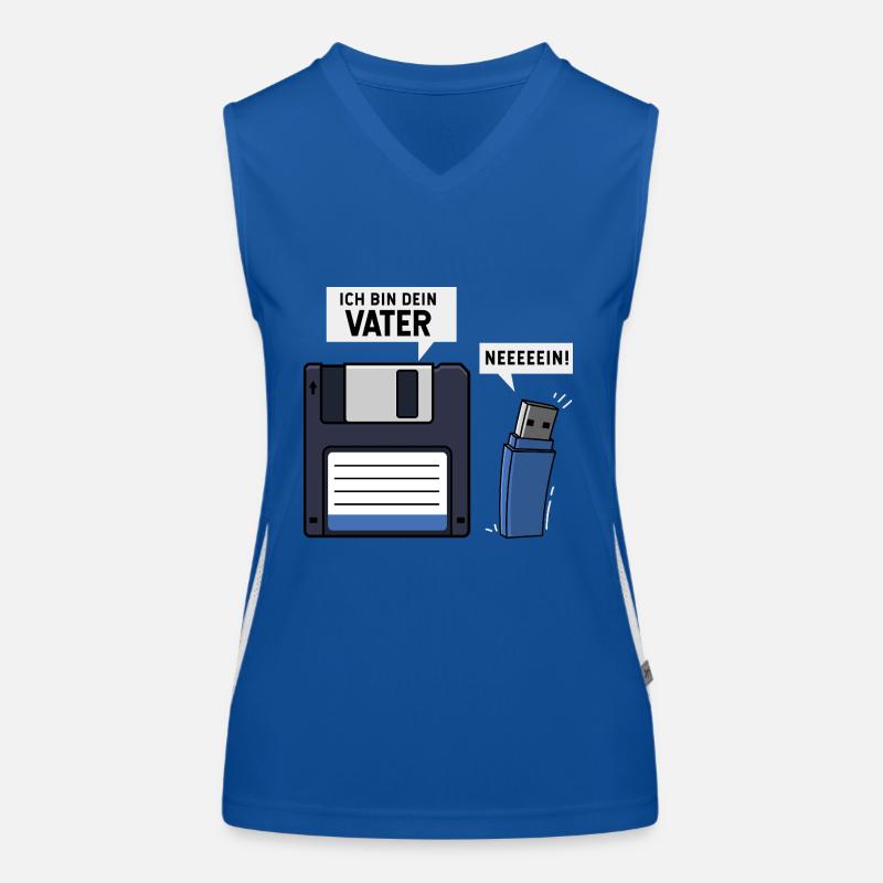 Ich Bin Dein Vater Diskette USB Stick Funktionelles Kontrast-Tank Top für Frauen