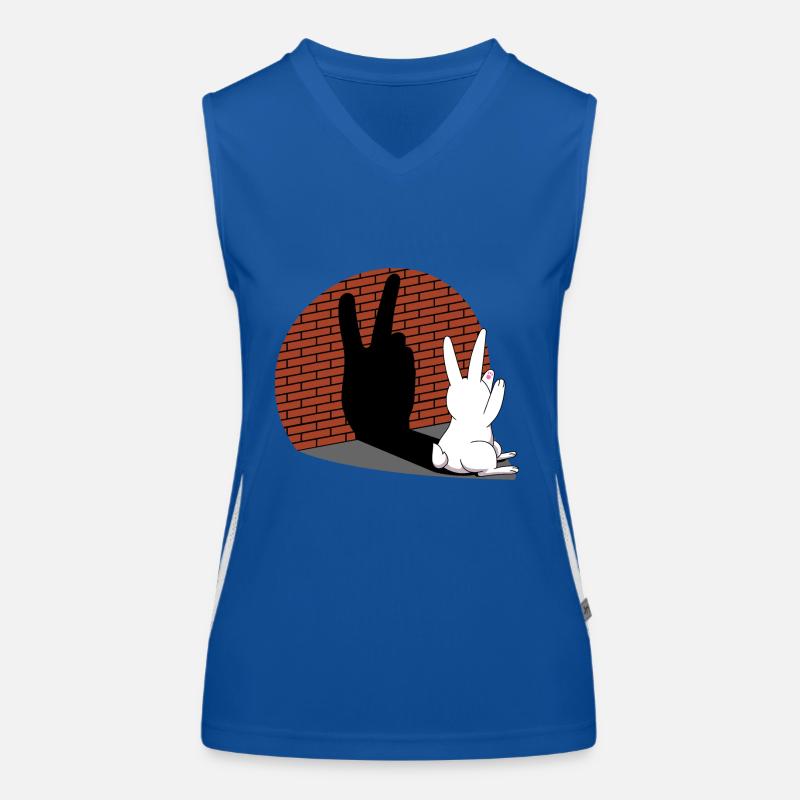 Hase Schattenfigur Schattenbild Schattenspiel Funktionelles Kontrast-Tank Top für Frauen