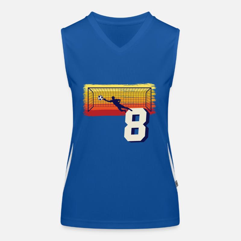 Fußball Torwart 8. Geburtstag Keeper Funktionelles Kontrast-Tank Top für Frauen