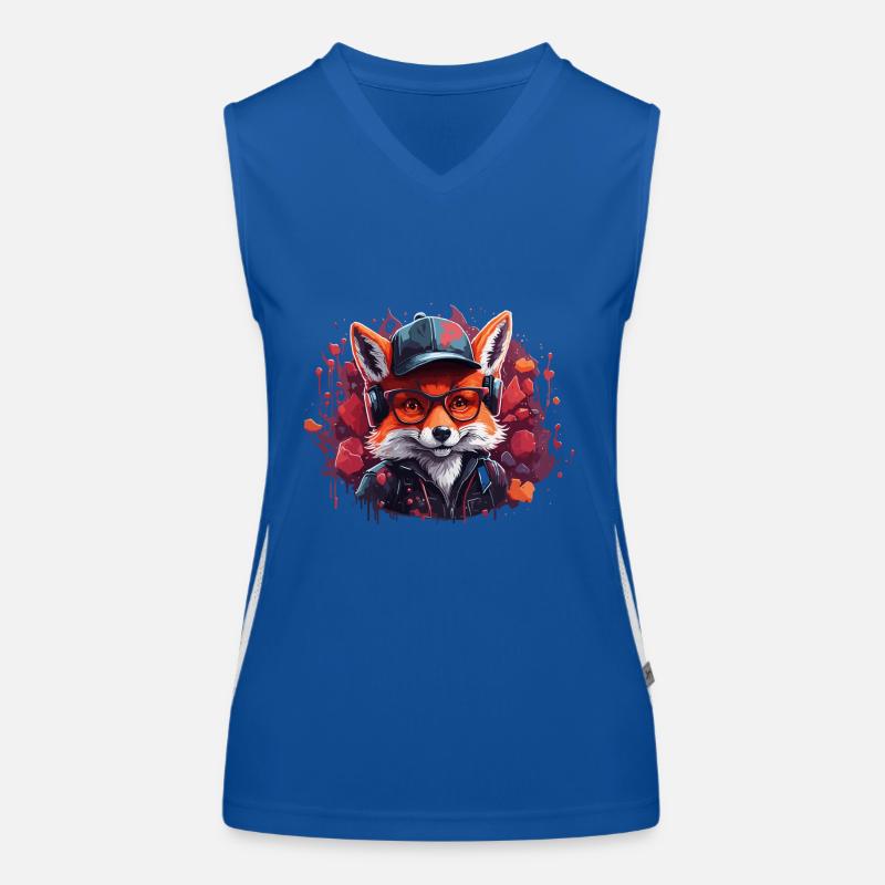 wolf animal art i cool cute wolf Women's Functional Contrast Tank Top