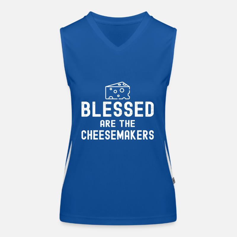 cheese maker tshirt - bless are the cheesemakers Women's Functional Contrast Tank Top