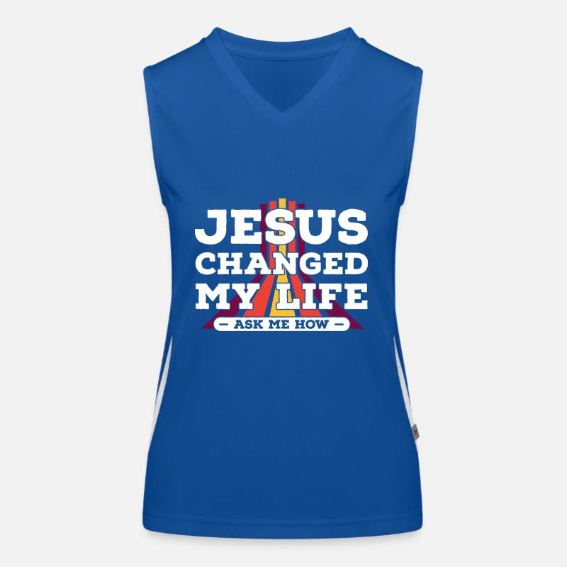 Jésus a changé ma vie, demandez-moi comment chez Vintage Débardeur respirant contrasté Femme