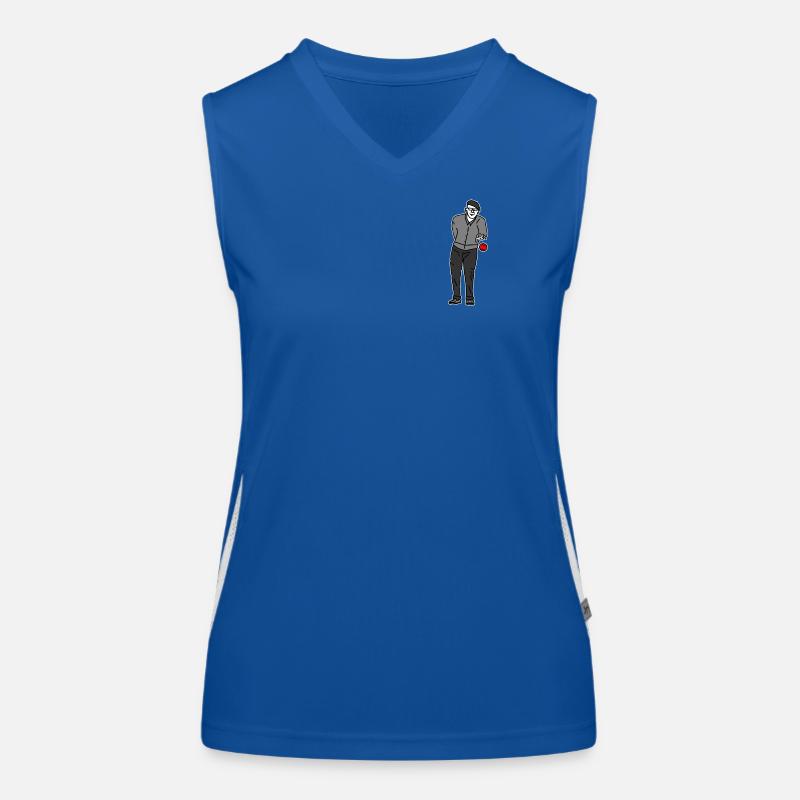 Petanque Player Left-Handed Women's Functional Contrast Tank Top