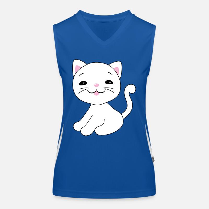 Süßes lächelndes Kätzchen Funktionelles Kontrast-Tank Top für Frauen