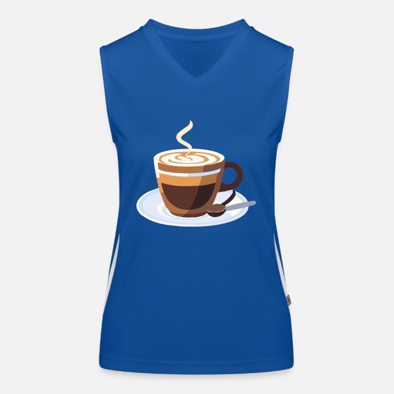 Coffee Frenchpress Cappuccino Latte Art Women's Functional Contrast Tank Top