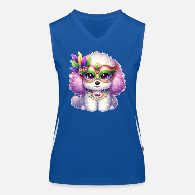 Mardi Gras Pudel Design Funktionelles Kontrast-Tank Top für Frauen
