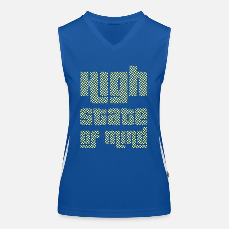 Hoher Gemütszustand - SCHWARZER SCHNITT Funktionelles Kontrast-Tank Top für Frauen