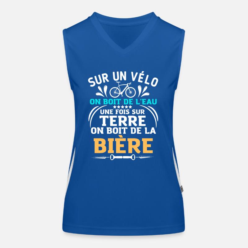 Humour bière vélo 2 Débardeur respirant contrasté Femme