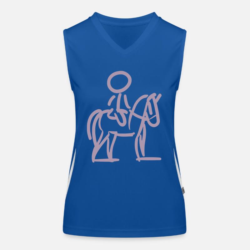 Reiterin auf Perd Minimalistischer Stil Funktionelles Kontrast-Tank Top für Frauen
