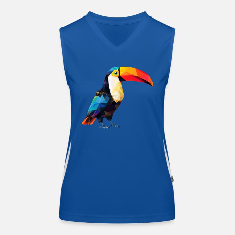 Geometrischer Tukan: Polygon-Kunst im Paradies Funktionelles Kontrast-Tank Top für Frauen