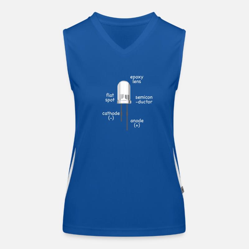 electronics white LED with description as a gift Women's Functional Contrast Tank Top