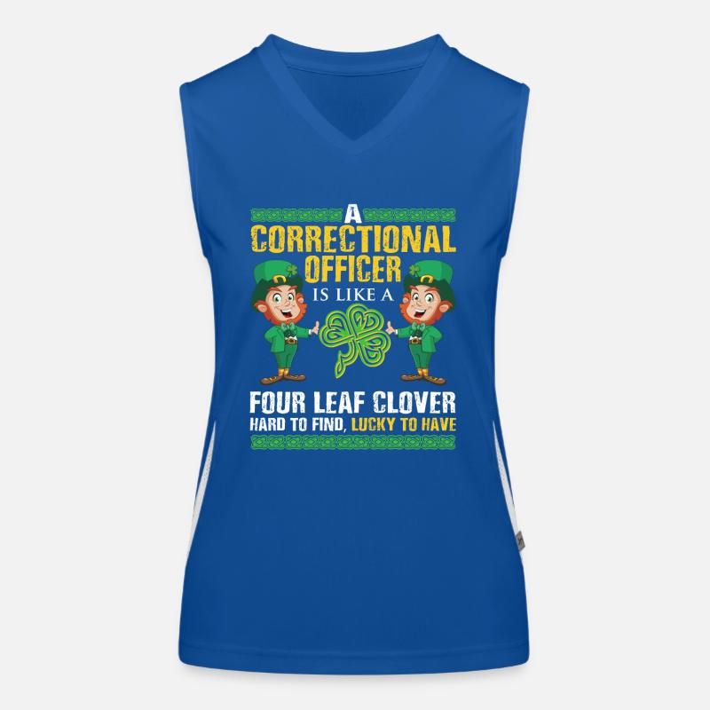 Agent correctionnel de St Patrick drôle Débardeur respirant contrasté Femme