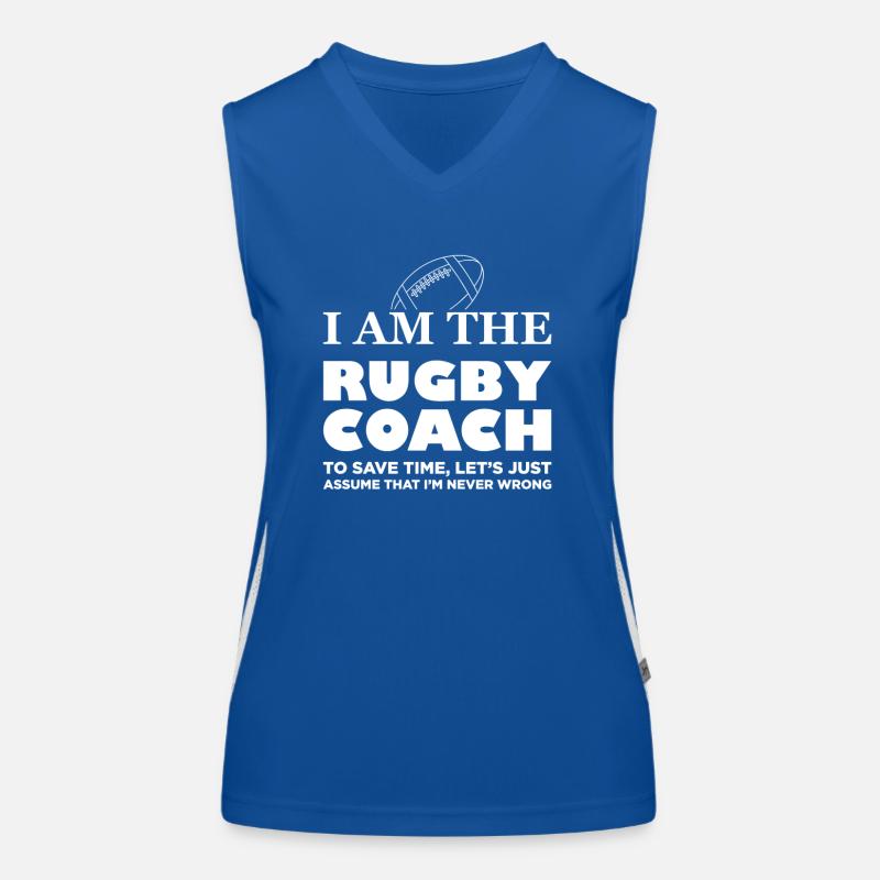 Ich bin das Rugby Coach Geschenk Funktionelles Kontrast-Tank Top für Frauen