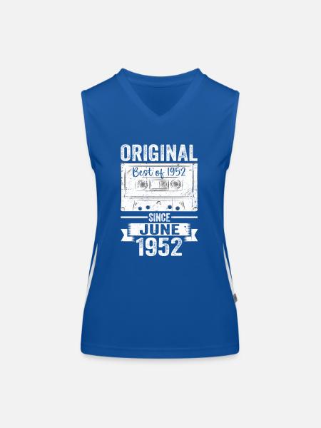 Original June 1952 70th Birthday Gift Men - Women's Functional Contrast Tank Top - royal/white - Front