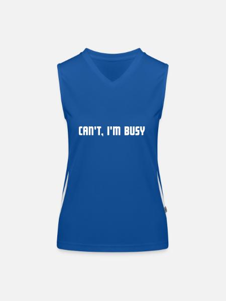 Can't I'm busy - Women's Functional Contrast Tank Top - royal/white - Front