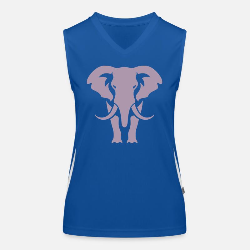 Silhouette d’éléphant Logo blanc Débardeur respirant contrasté Femme