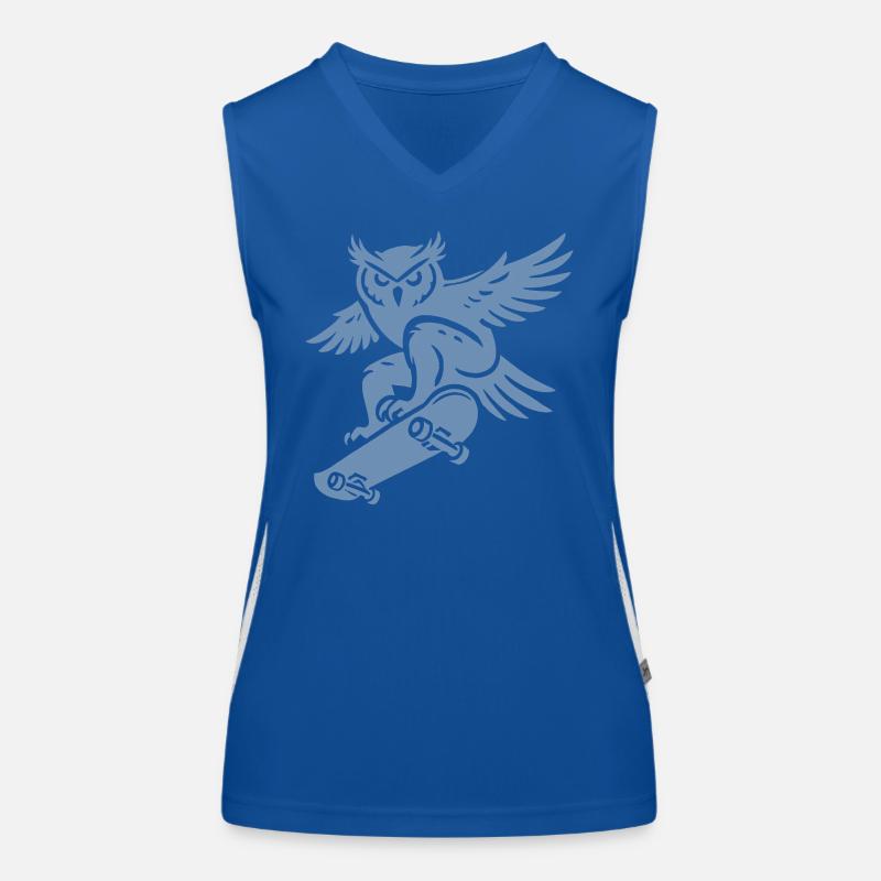Snowy Owl Skateboard Silhouette Minimalist Women's Functional Contrast Tank Top