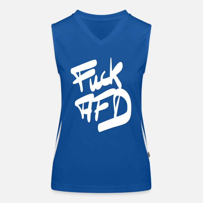 FCK AFD weiß Funktionelles Kontrast-Tank Top für Frauen