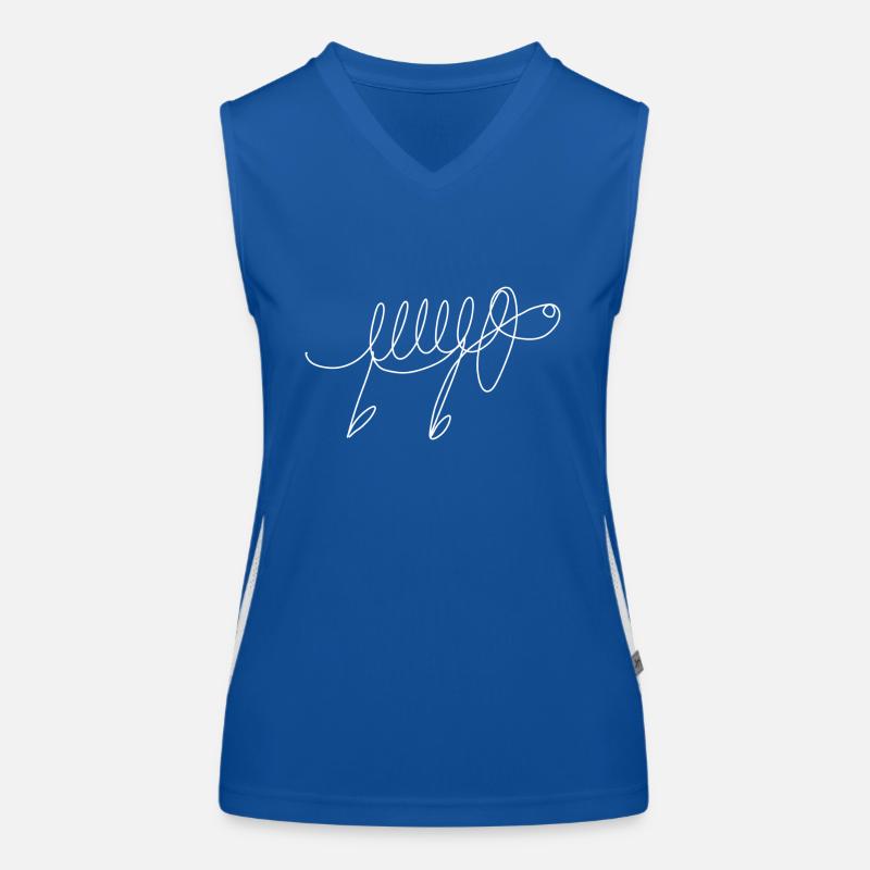 Teckel abstrait Lineart Débardeur respirant contrasté Femme