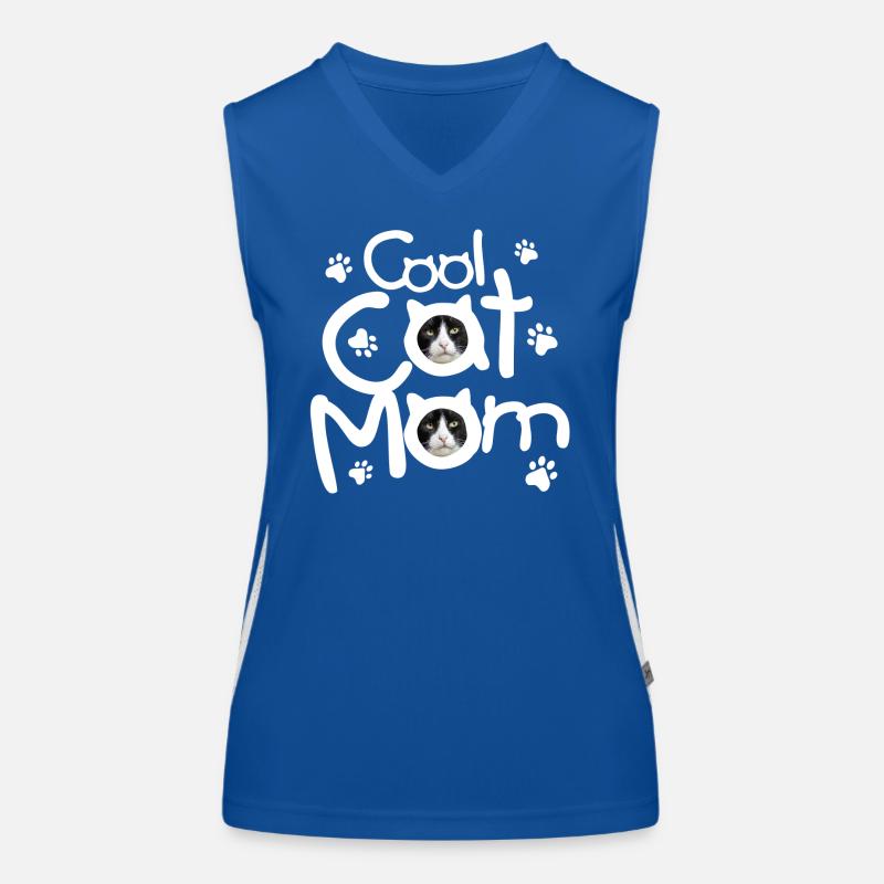 Cool cat mom - Women's Functional Contrast Tank Top - royal/white