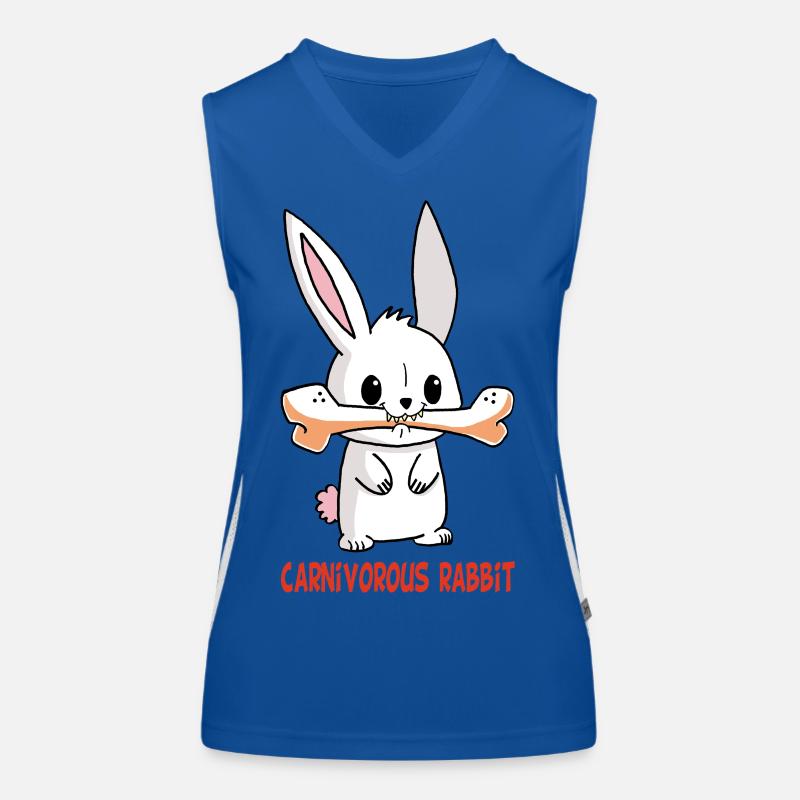 Lapin blanc carnivore Débardeur respirant contrasté Femme