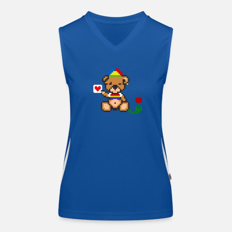 Pixel Bear Pride Women's Functional Contrast Tank Top