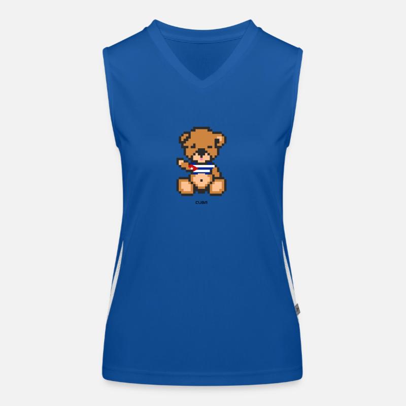 Pixel Bär Kuba Funktionelles Kontrast-Tank Top für Frauen