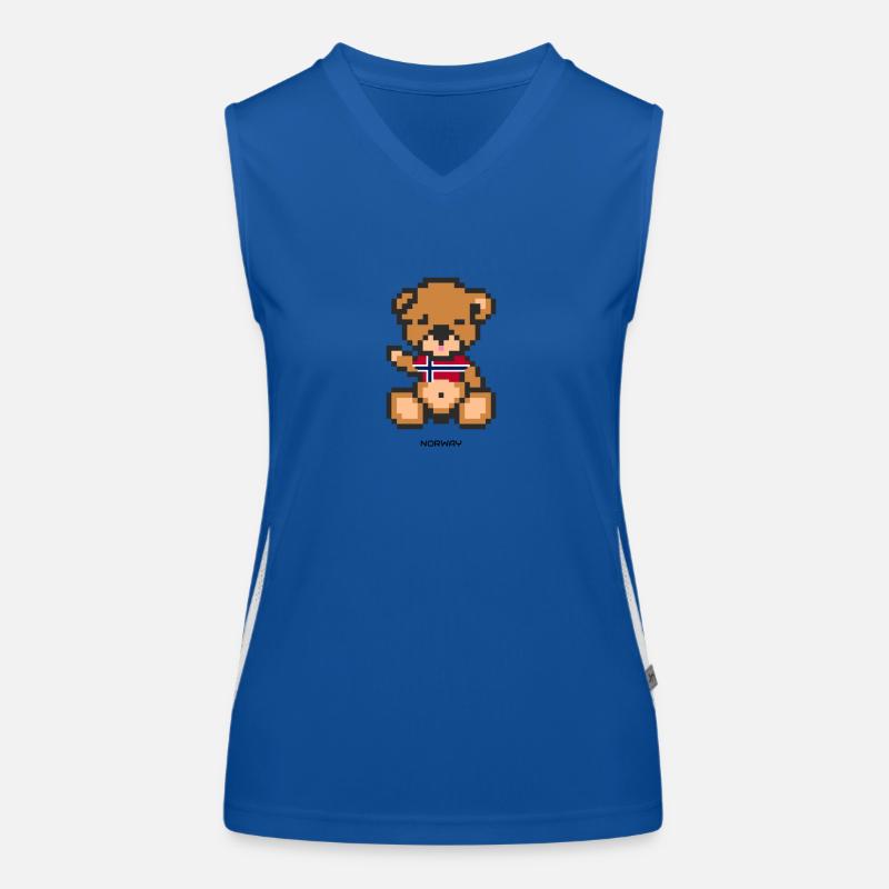 Pixel Bär Norwegen Funktionelles Kontrast-Tank Top für Frauen