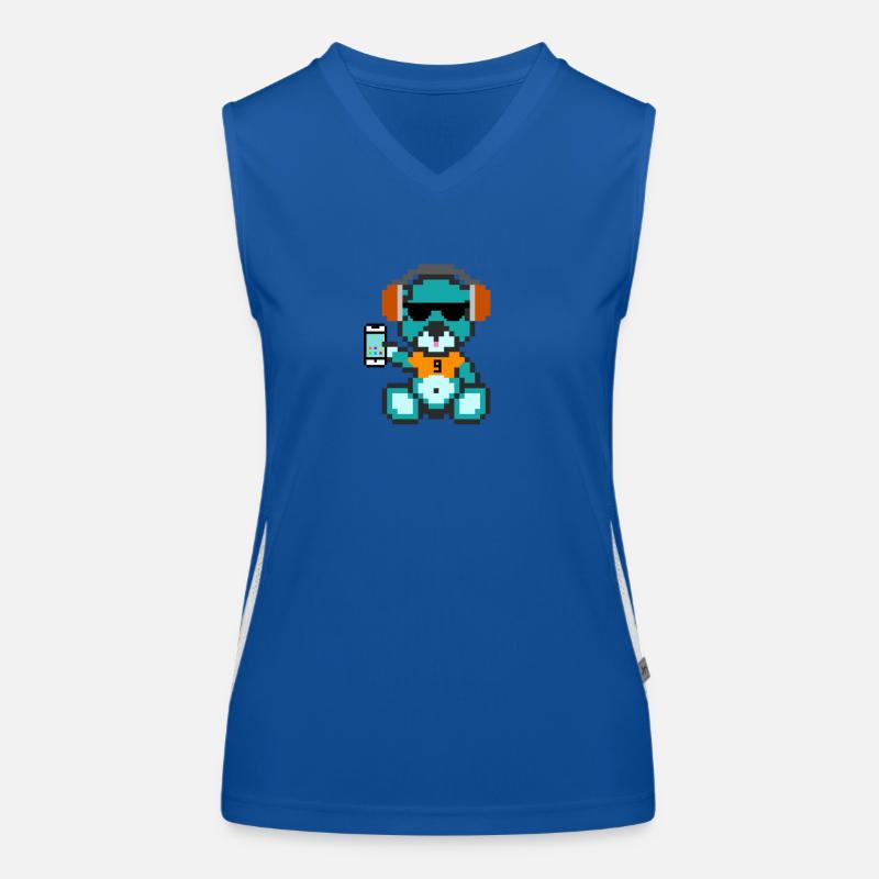 Pixel Bär Geek Funktionelles Kontrast-Tank Top für Frauen