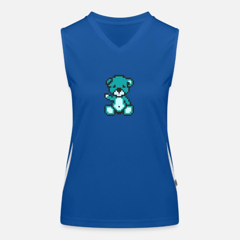 Pixel Bear Alien Women's Functional Contrast Tank Top