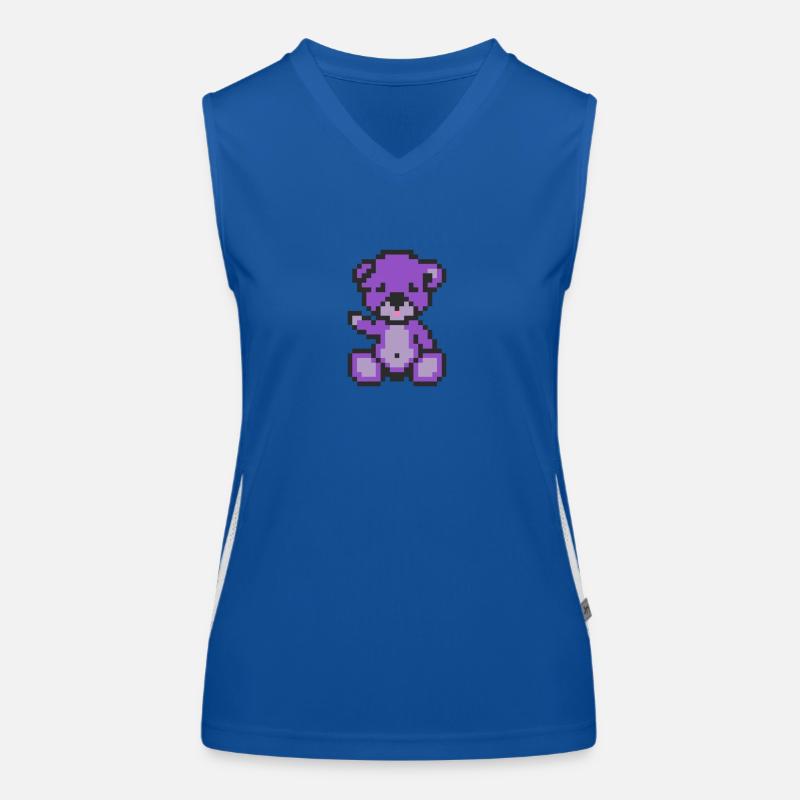 Pixelbär Lila Funktionelles Kontrast-Tank Top für Frauen
