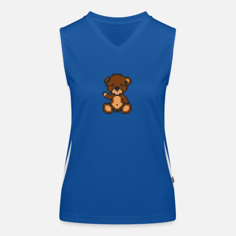 Pixel-Bär-Brownie Funktionelles Kontrast-Tank Top für Frauen