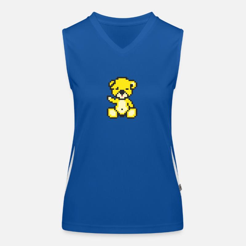 Pixel Bear Neon Yellow Débardeur respirant contrasté Femme