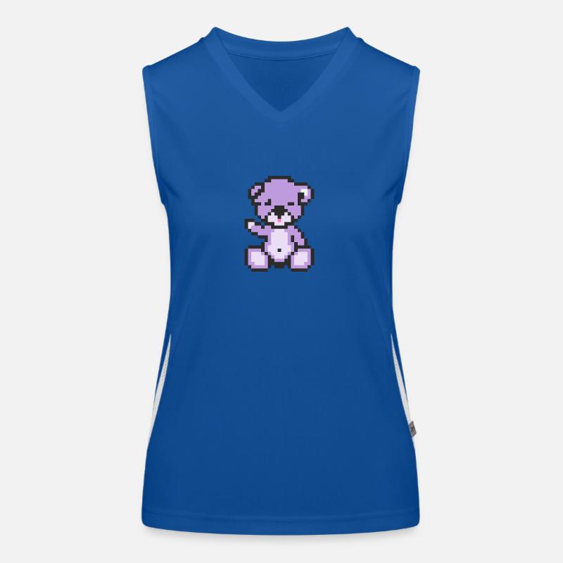 Pixel Bär Pastell Lila Funktionelles Kontrast-Tank Top für Frauen