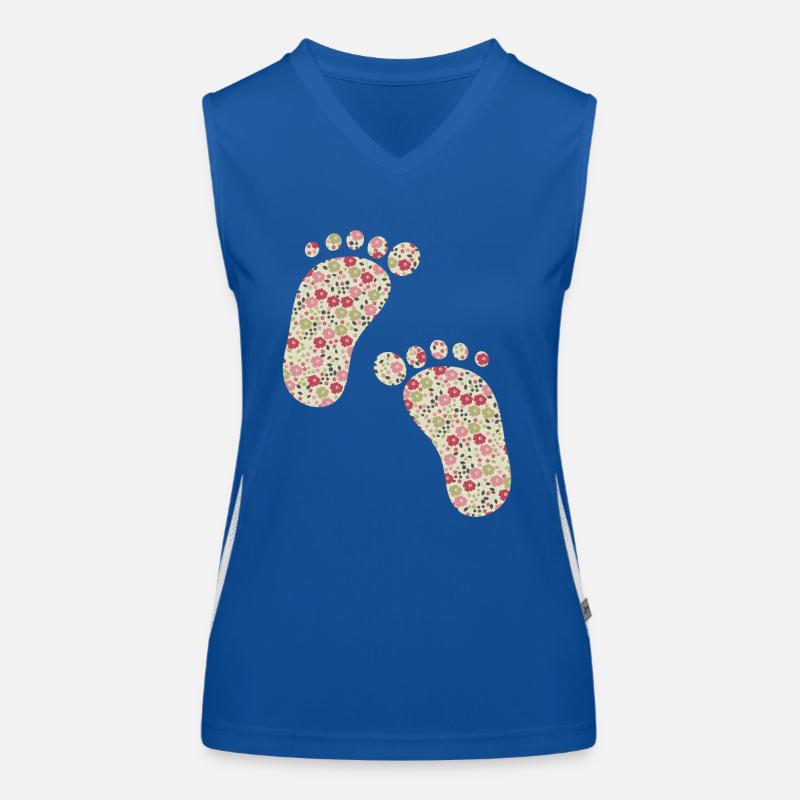 pink liberty footprints Women's Functional Contrast Tank Top