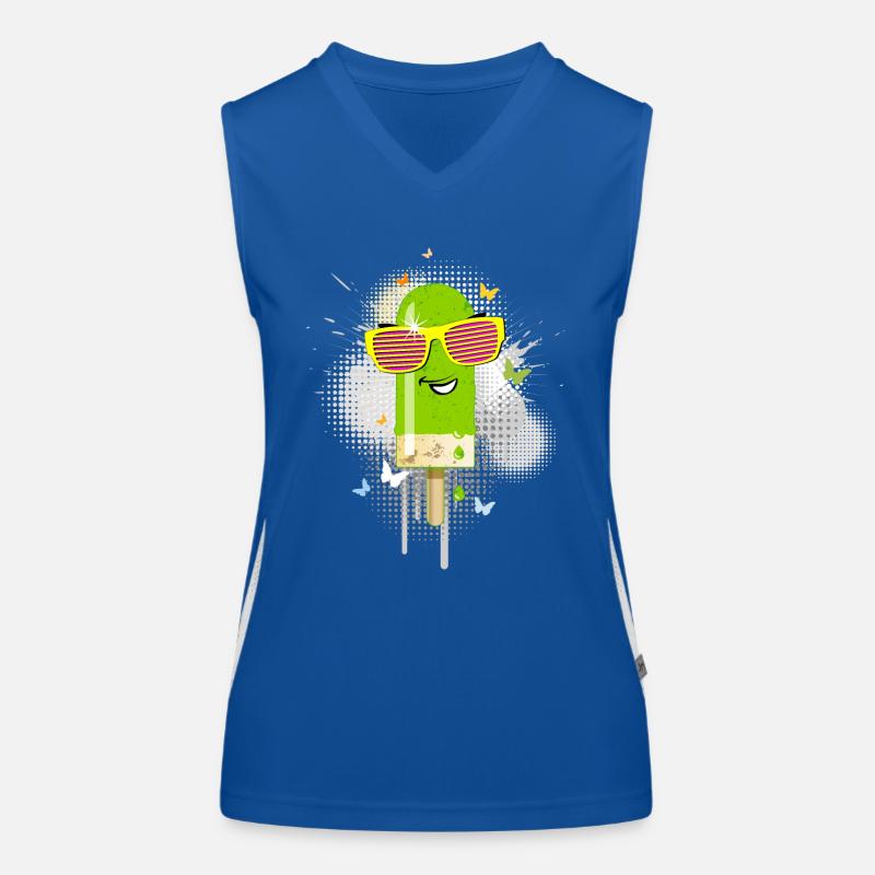 Popsicles Summer heat cool sunglasses delicious Women's Functional Contrast Tank Top