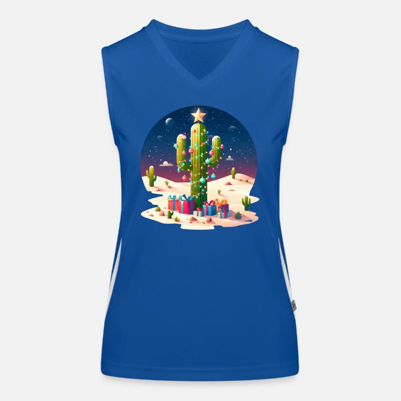 Noël du désert - cactus, arbre de Noël et Débardeur respirant contrasté Femme