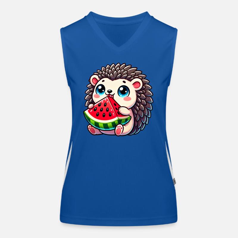 Hérisson avec conception de fruits d’été de pastèque Débardeur respirant contrasté Femme