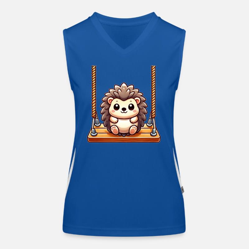 Igel schaukelt Spielplatz Cartoon süß Funktionelles Kontrast-Tank Top für Frauen