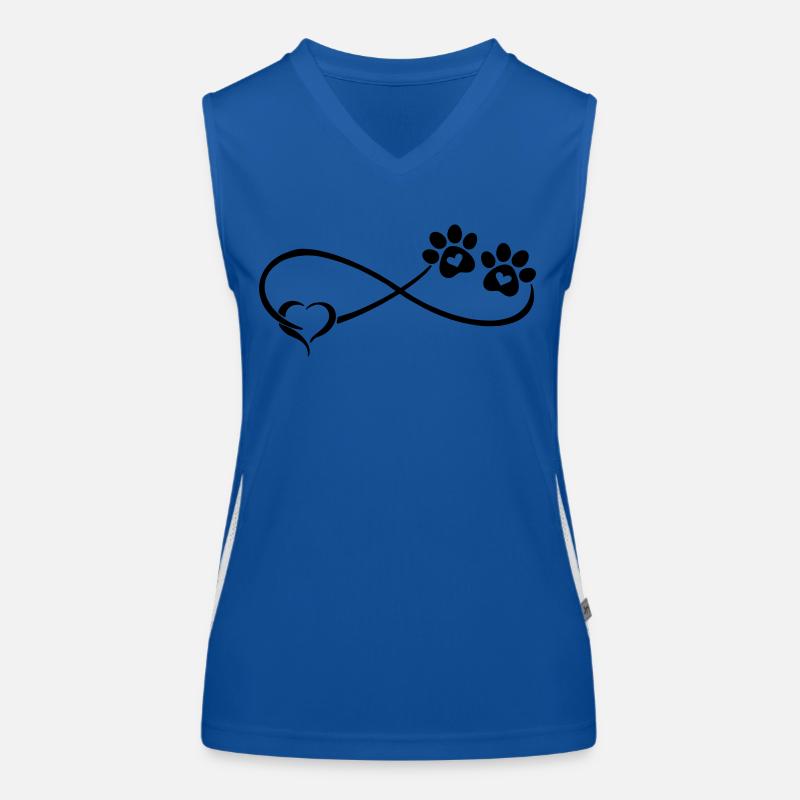 Patte de chien avec coeur Débardeur respirant contrasté Femme