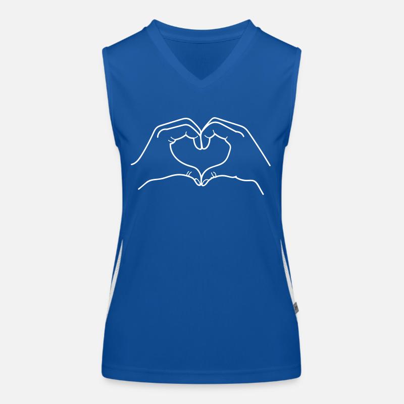 Signe de la main coeur Débardeur respirant contrasté Femme