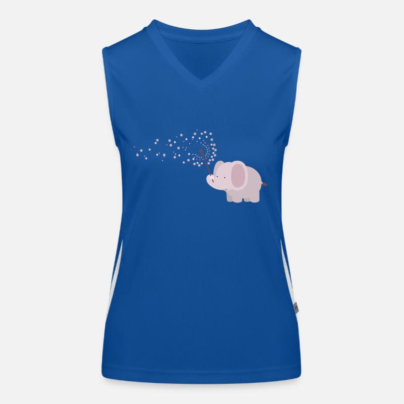 Elefant mit Pusteblume Funktionelles Kontrast-Tank Top für Frauen
