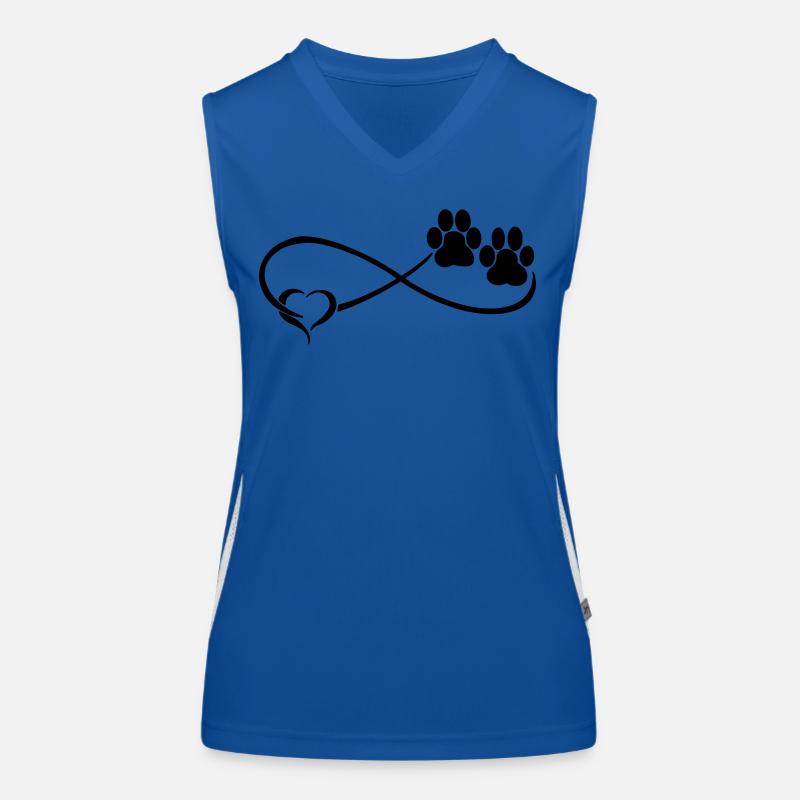 Patte de chien avec coeur Débardeur respirant contrasté Femme