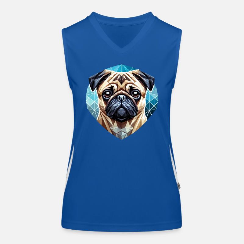 Mops Gesicht Geometrie Kunst Funktionelles Kontrast-Tank Top für Frauen