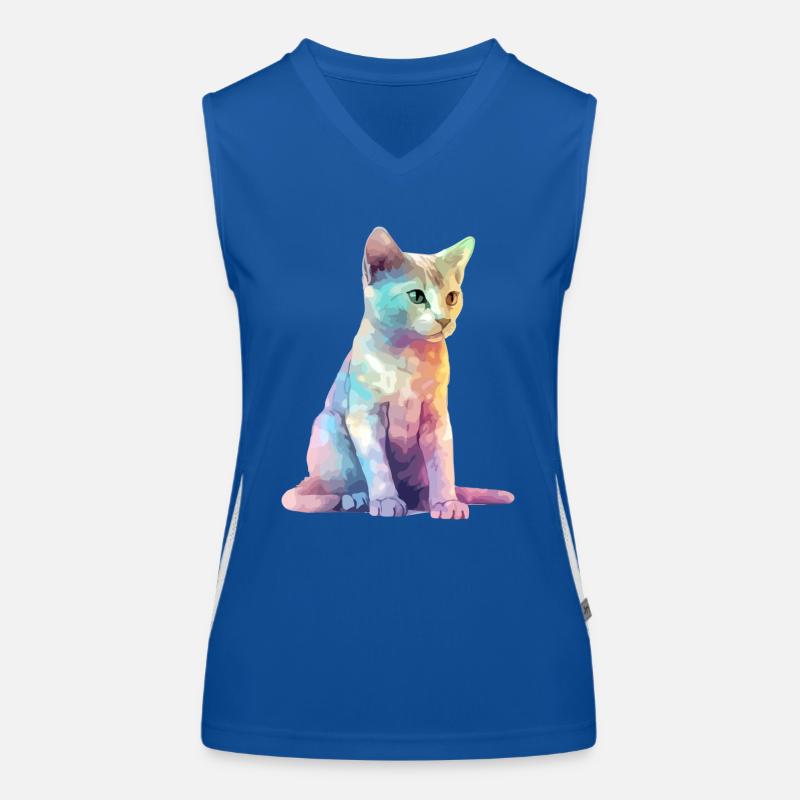 Miki le chat multicolore Débardeur respirant contrasté Femme